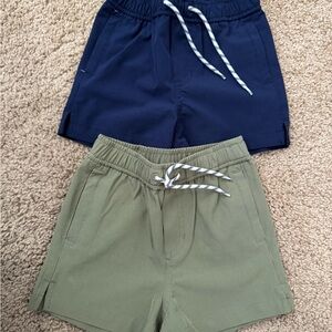 Janie and Jack  Drawstring Pull-On Shorts - Navy & Olive 12-18 mo